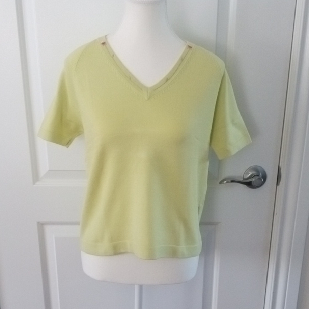 Haggar Women's Soft Yellow V-Neck Tee